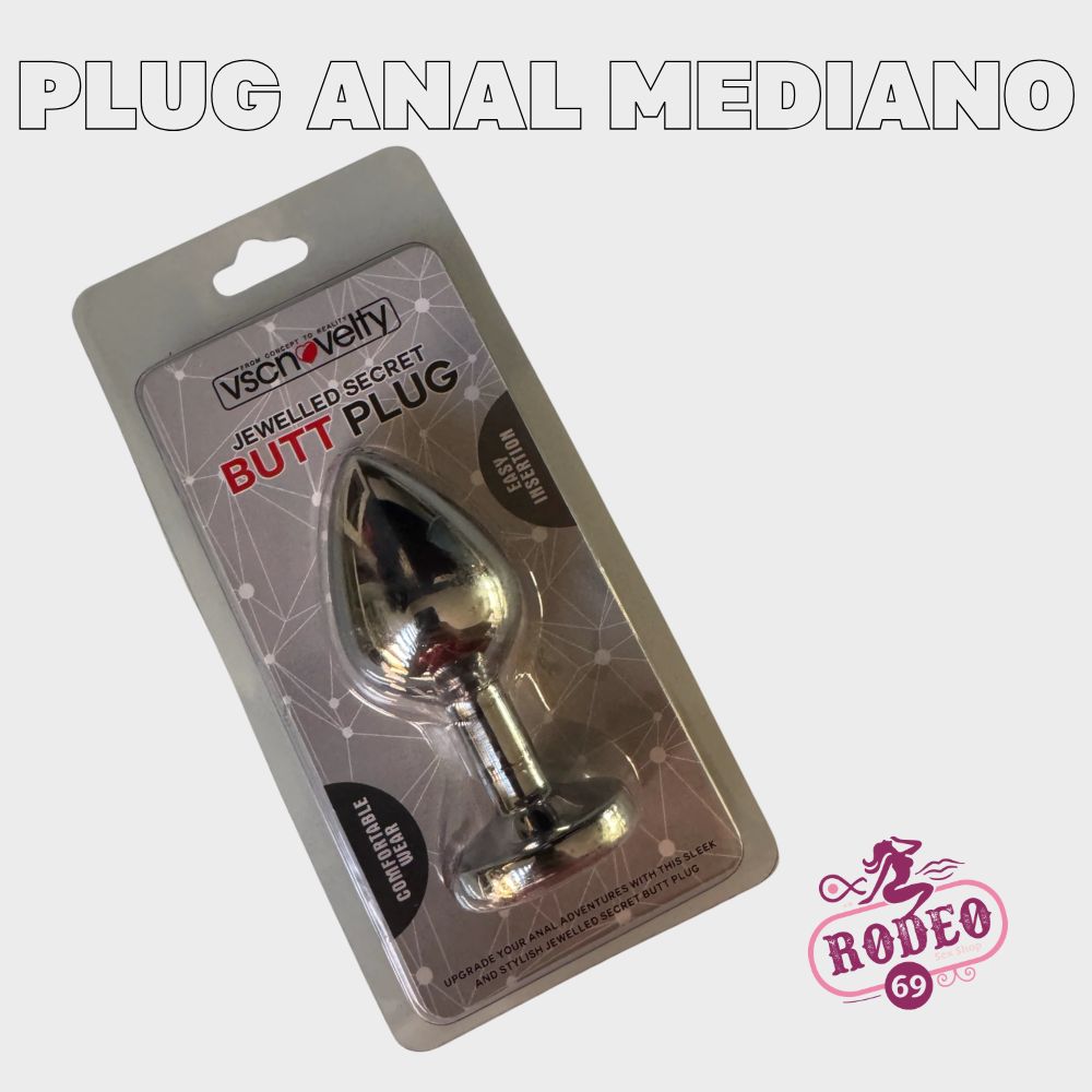 Plug Anal - Butt Plug Silver - MEDIANO PLATA con ROJO. Rodeo 69 Boutique Plug Anal - Butt Plug Silver - MEDIANO PLATA con ROJO. Rodeo 69 Boutique
