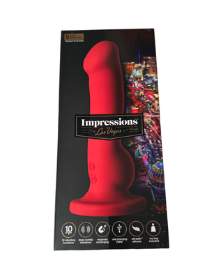 Vibrador Premium IMPRESSIONS LAS VEGAS Recargable - ROJO