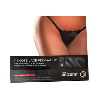 LENCERIA LACE PEEK-A-BOO CON BALA VIBRADORA A CONTROL REMOTO Y PLUG ANAL.