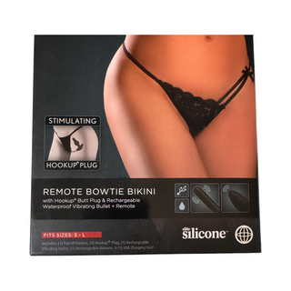 LENCERIA BOWTIE BIKINI CON BALA VIBRADORA A CONTROL REMOTO Y PLUG ANAL.