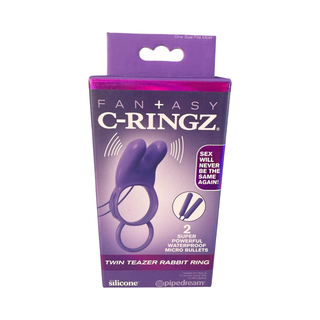 ANILLO VIBRADOR - C-RINGZ TWIN TEAZER RABBIT RING - MORADO