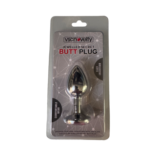 Plug Anal - Butt Plug Silver - CHICO PLATA con ROJO