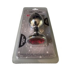 Plug Anal - Butt Plug Silver - MEDIANO PLATA con ROJO.