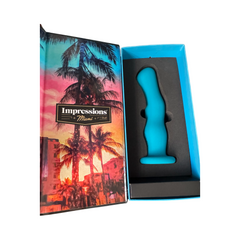 Vibrador Premium IMPRESSIONS MIAMI Recargable - Azul Turquesa.