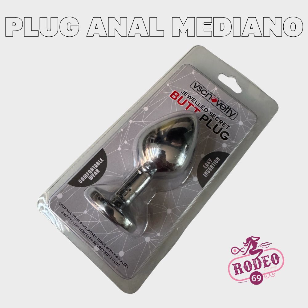 PLUG SILVER MEDIANO JEWELLED SECRET - PLATA / NEGRO